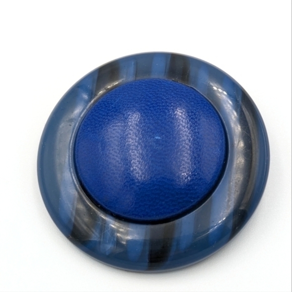 4/24$  Vintage retro blue round shoe clip (could be worn as shirt clip)